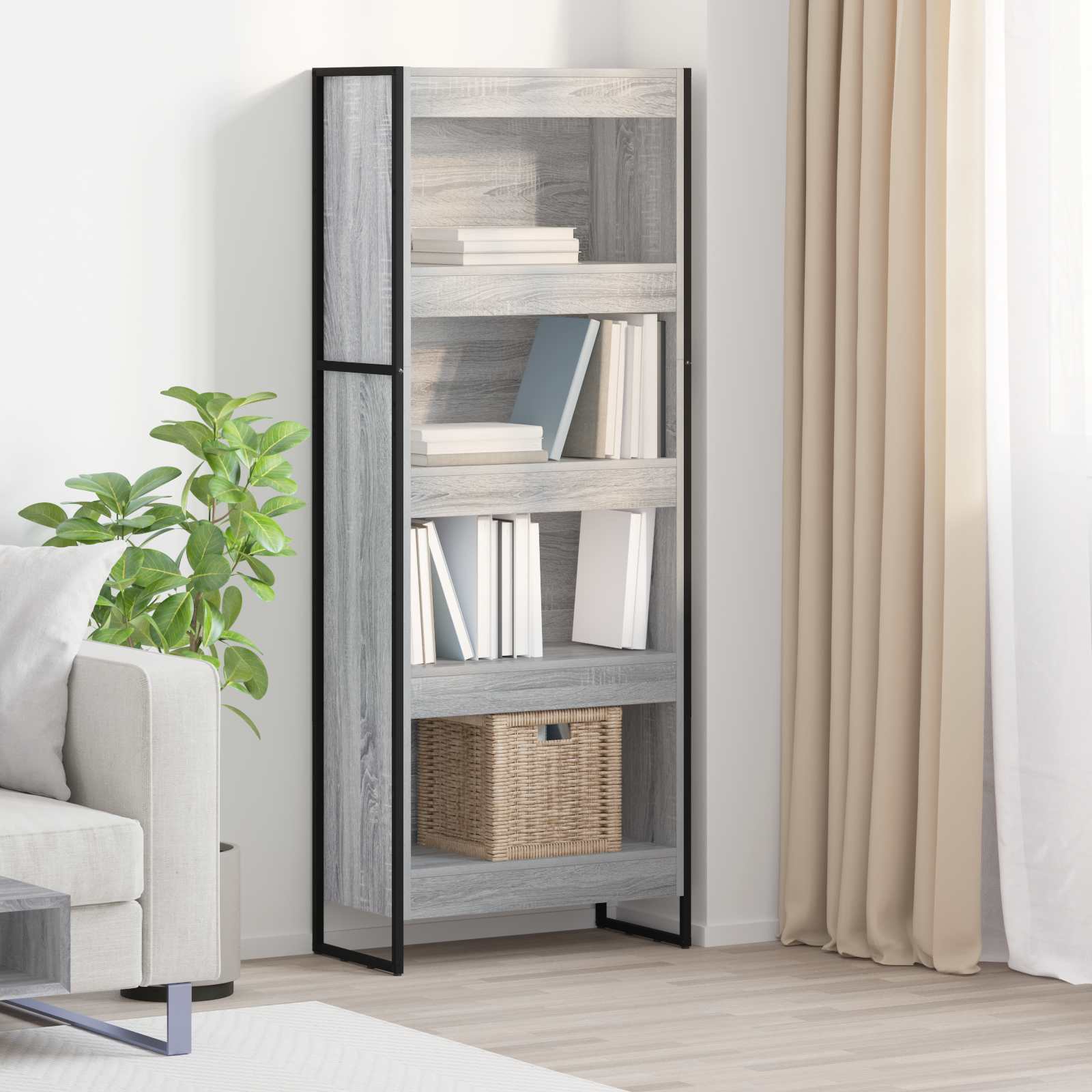 Estantería para libros 2 pcs Gris Sonoma 60 x 30 x 189,5 cm