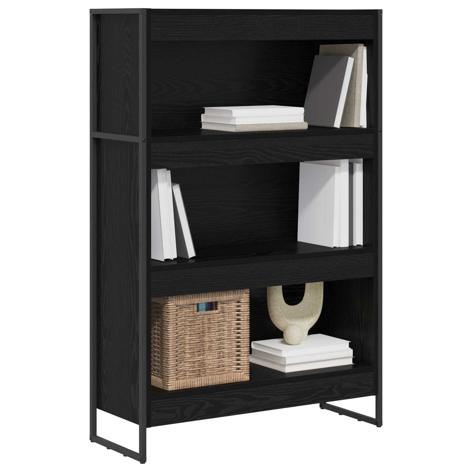 Estantería para libros Roble Negro 80 x 30 x 121 cm