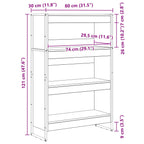 Estantería para libros Roble Humo 80 x 30 x 121 cm