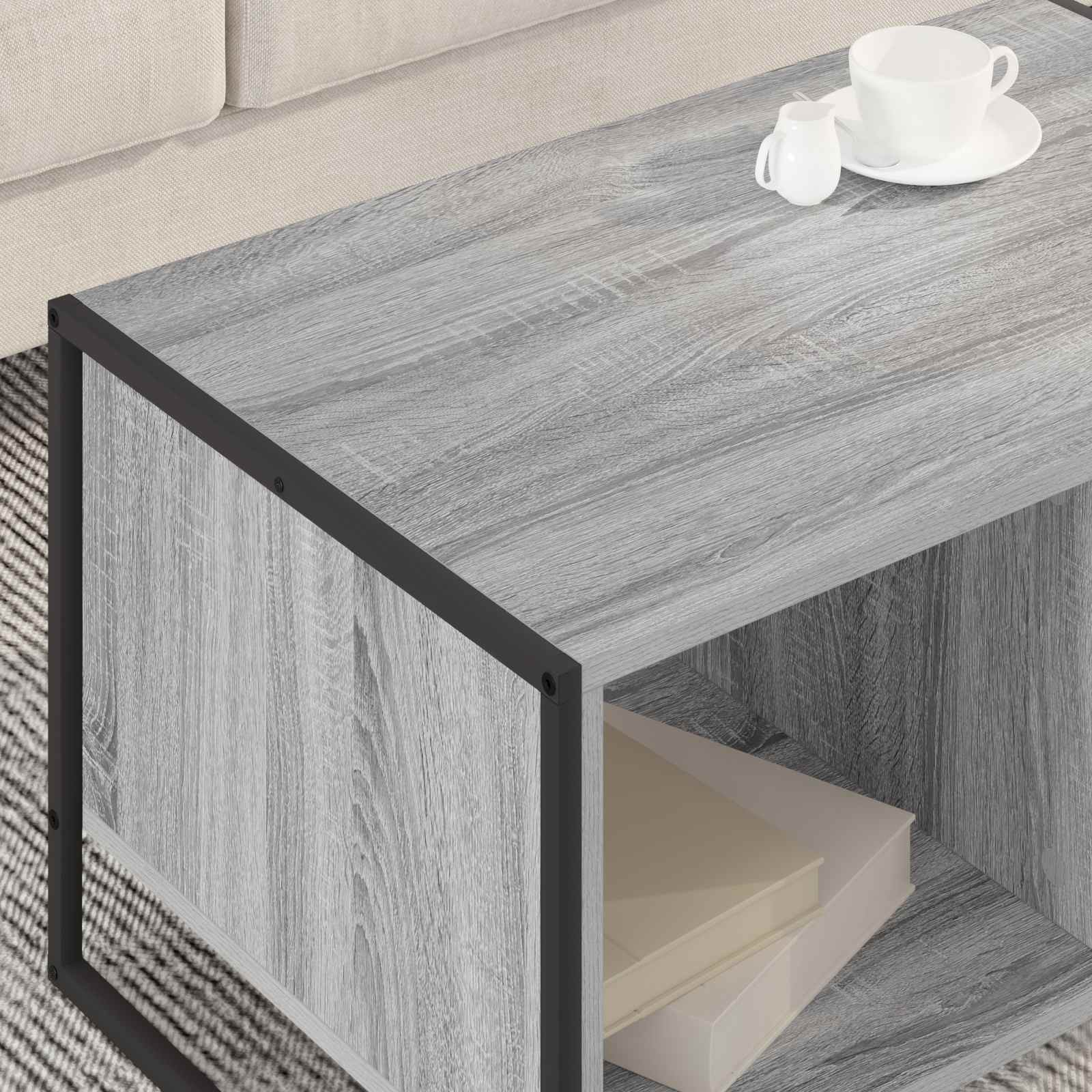 Mesa de Café Gris Sonoma 80 x 50 x 40 cm Madera contrachapada