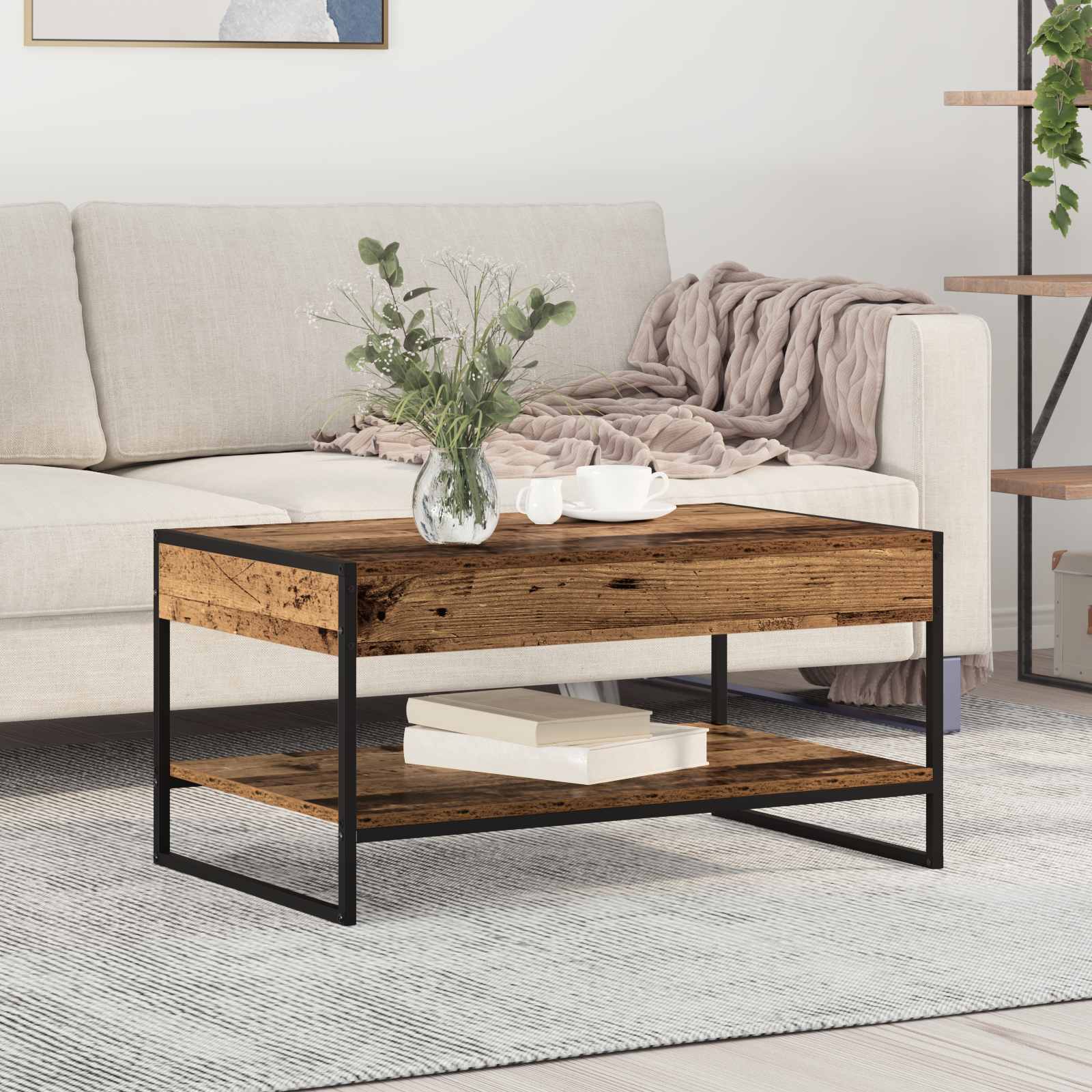 Sonoma Grey Coffee Table 80 x 50 x 40 cm Plywood