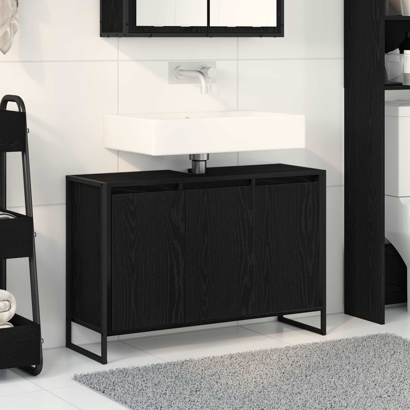 Gabinete de Baño con almacenamiento Gris Sonoma 60 x 30 x 60 cm