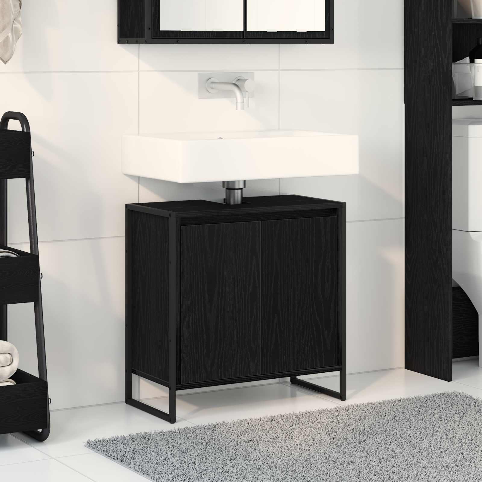 Gabinete de Baño con almacenamiento Gris Sonoma 60 x 30 x 60 cm
