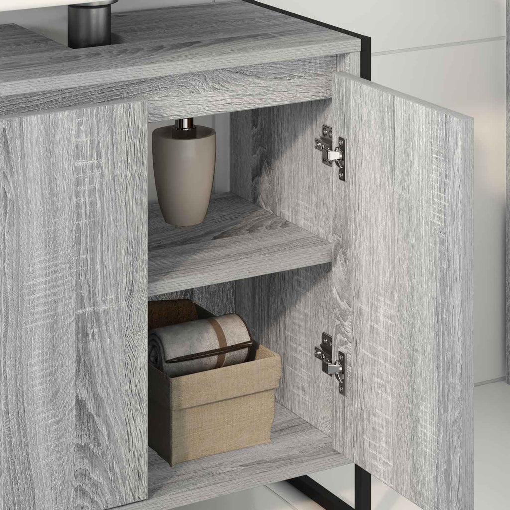 Gabinete de Baño con almacenamiento Gris Sonoma 60 x 30 x 60 cm