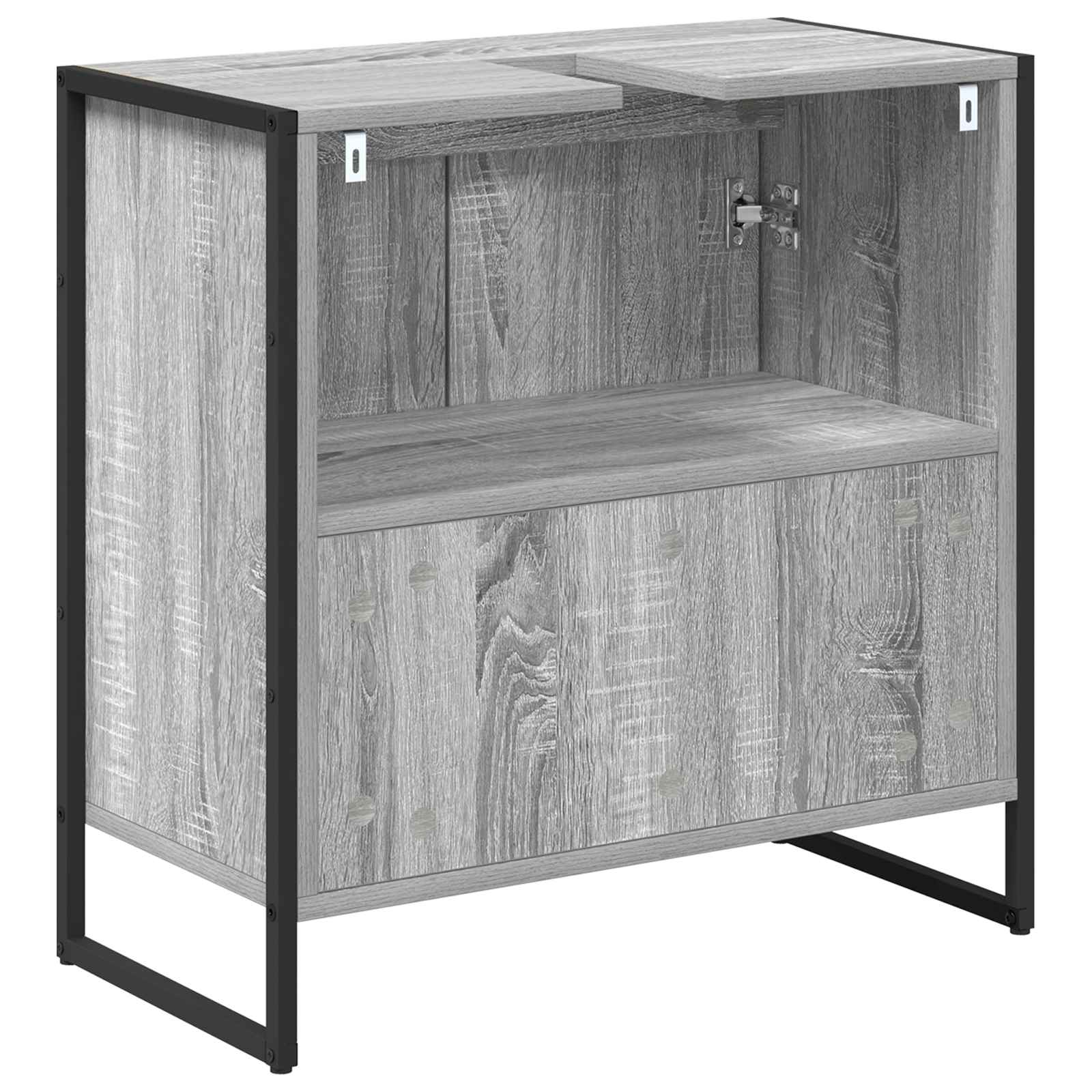 Gabinete de Baño con almacenamiento Gris Sonoma 60 x 30 x 60 cm