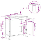 Gabinete de Baño con almacenamiento Gris Sonoma 60 x 30 x 60 cm