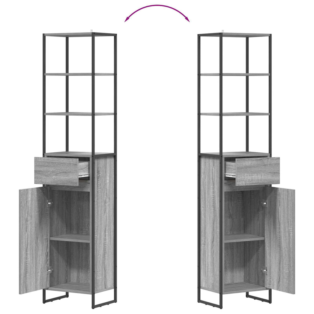 Gabinete de Baño con cajón Gris Sonoma 40 x 30 x 180 cm