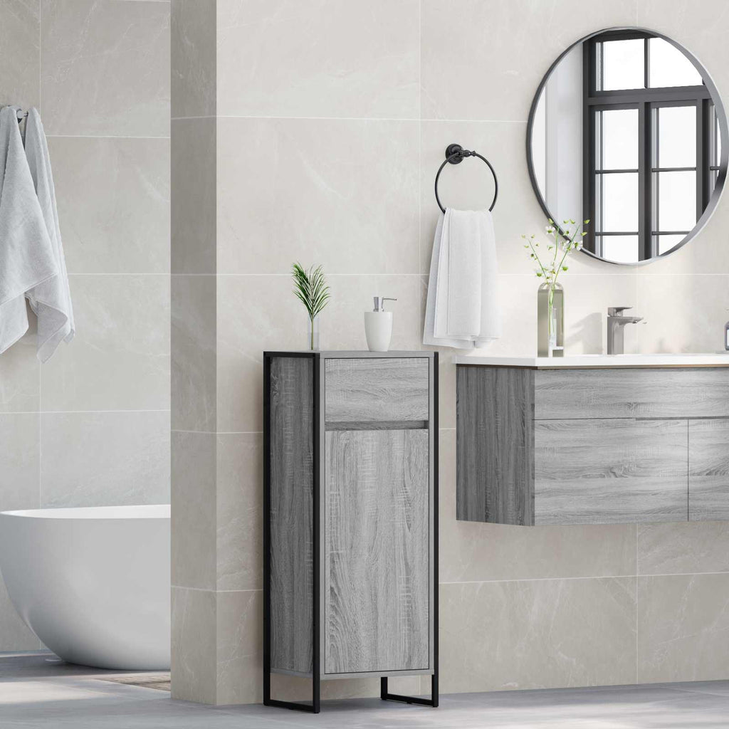 Gabinete de Baño con cajón Gris Sonoma 40 x 30 x 100 cm