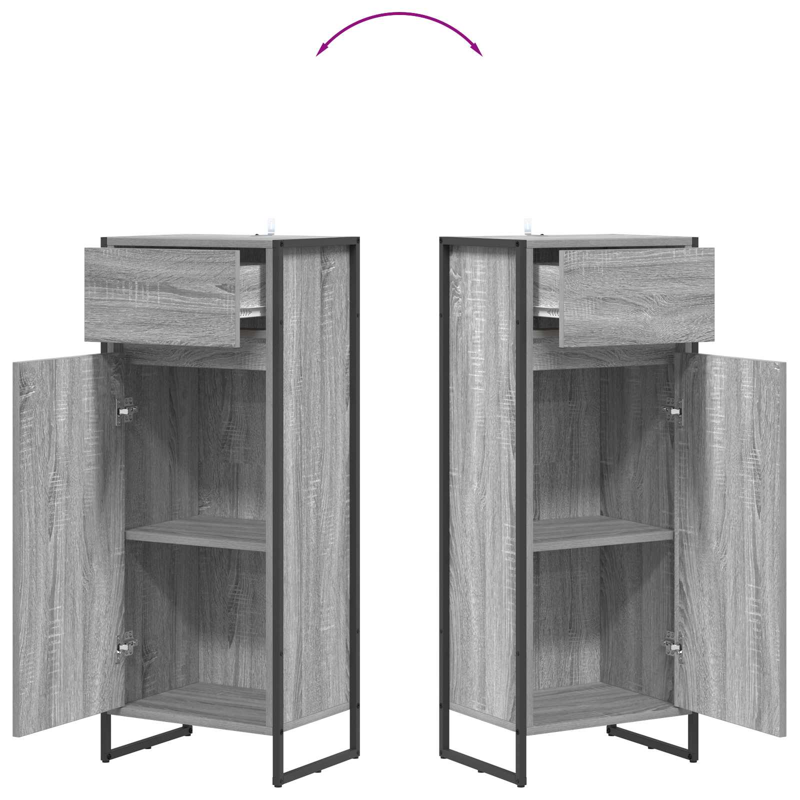 Gabinete de Baño con cajón Gris Sonoma 40 x 30 x 100 cm