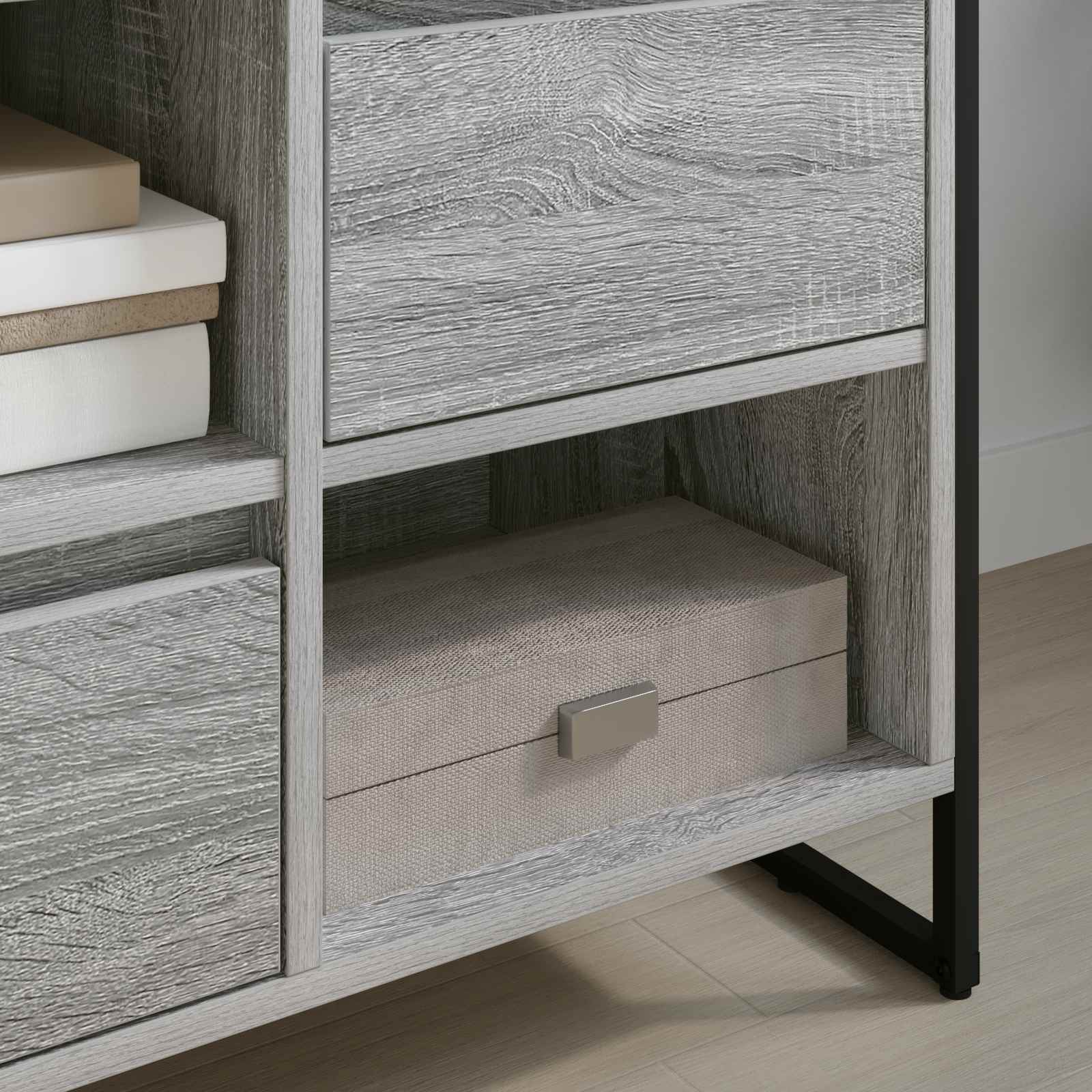Gabinete de TV con cajón Gris Sonoma 100 x 36 x 49,5 cm