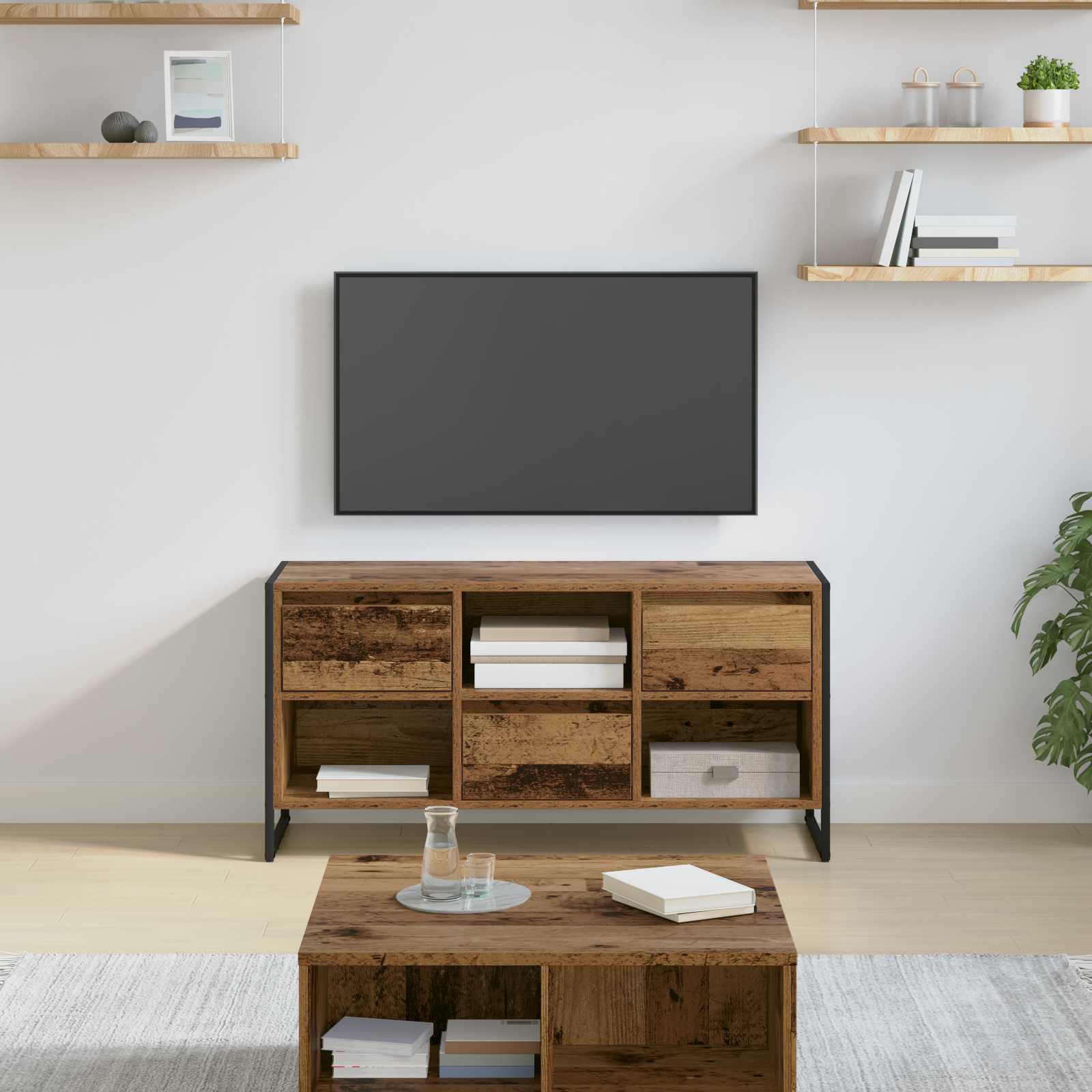 Gabinete de TV con cajón Gris Sonoma 100 x 36 x 49,5 cm