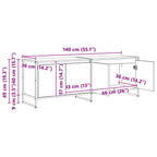 Gabinete de TV Gris Sonoma 140 x 36 x 49.5 cm