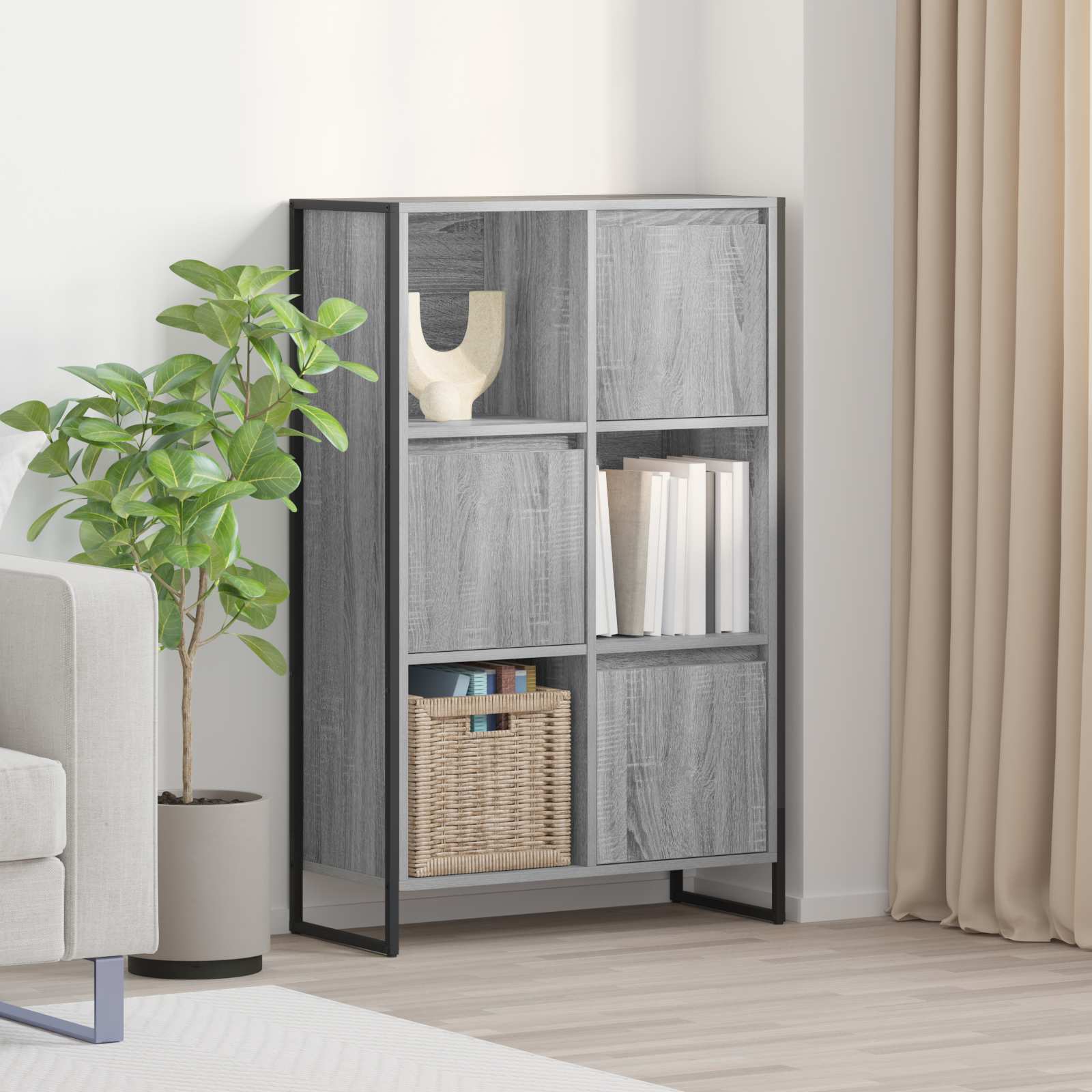 Estantería para libros Gris Sonoma 68 x 30 x 108.5 cm