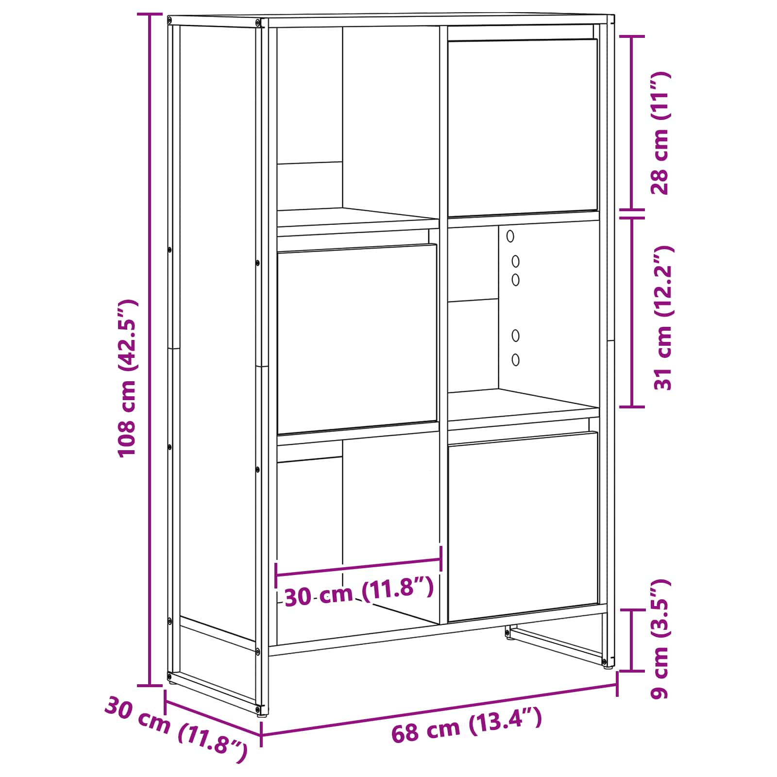 Estantería para libros Madera Vieja 68 x 30 x 108.5 cm