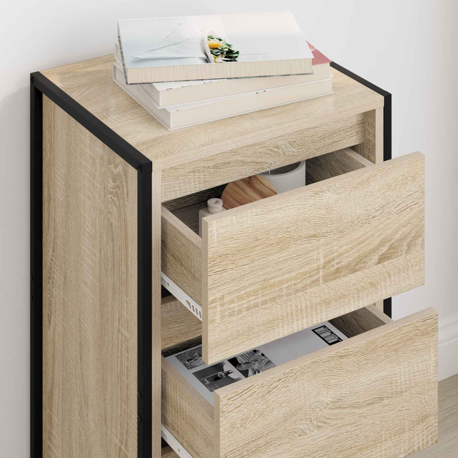 Vitrina con cajón Sonoma 42 x 36 x 75.5 cm Madera contrachapada