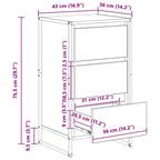 Vitrina con cajón Sonoma 42 x 36 x 75.5 cm Madera contrachapada