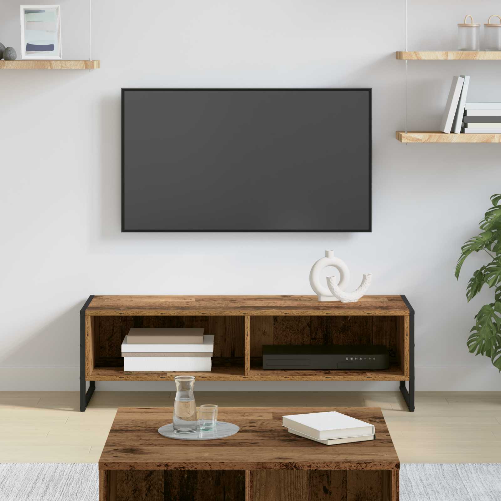 TV Cabinet 100 x 36.5 x 30.5 cm Black Oak