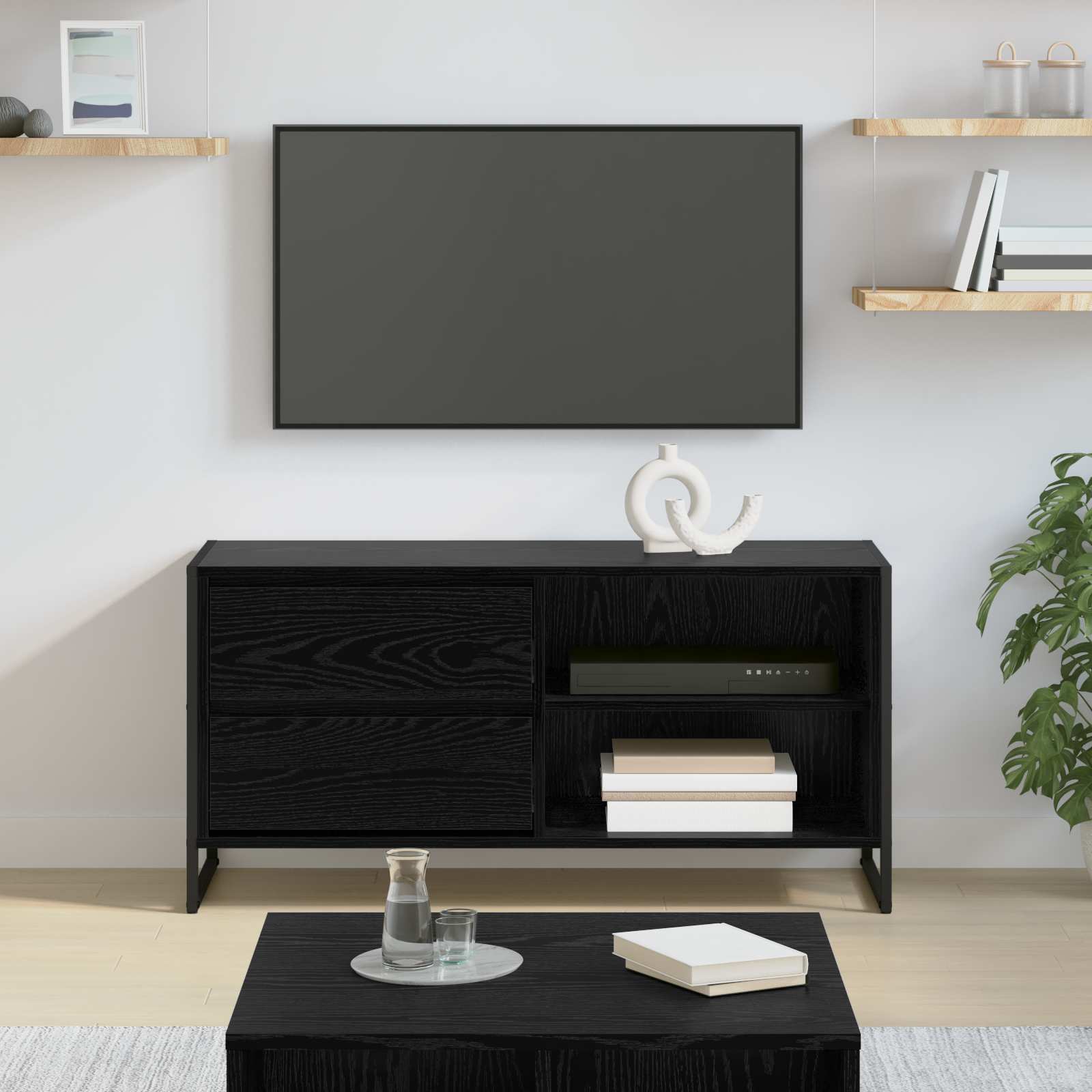 Gabinete de TV con cajón Gris Sonoma 100 x 36 x 49,5 cm