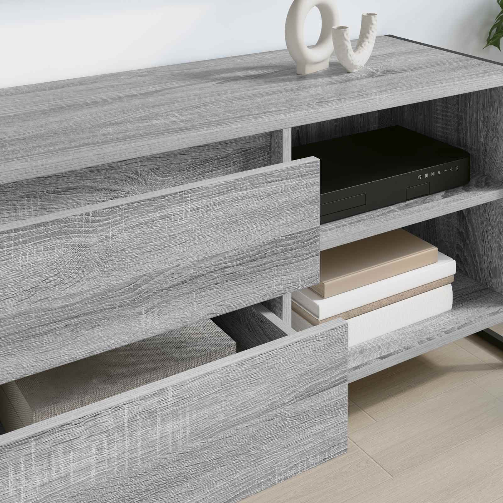 Gabinete de TV con cajón Gris Sonoma 100 x 36 x 49,5 cm