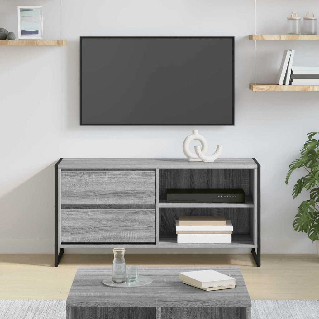Gabinete de TV con cajón Gris Sonoma 100 x 36 x 49,5 cm