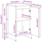 Vitrina Gris Sonoma 43 x 36 x 75,5 cm Madera contrachapada