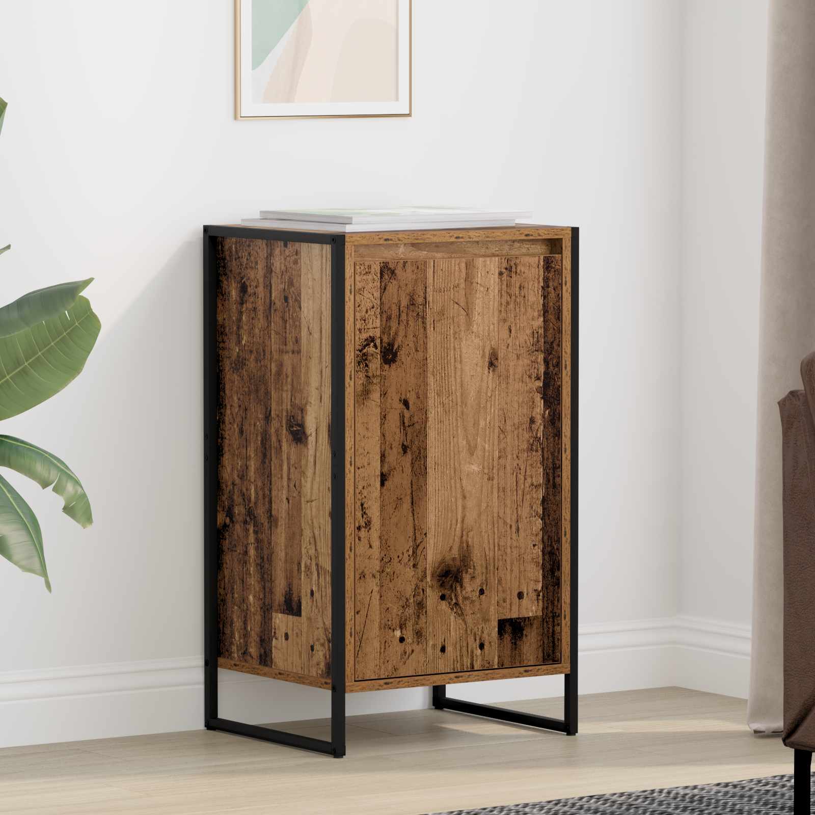 Sonoma Grey Display Cabinet 43 x 36 x 75.5 cm Plywood