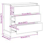 Vitrina con cajón Sonoma 79 x 36 x 75.5 cm Madera contrachapada