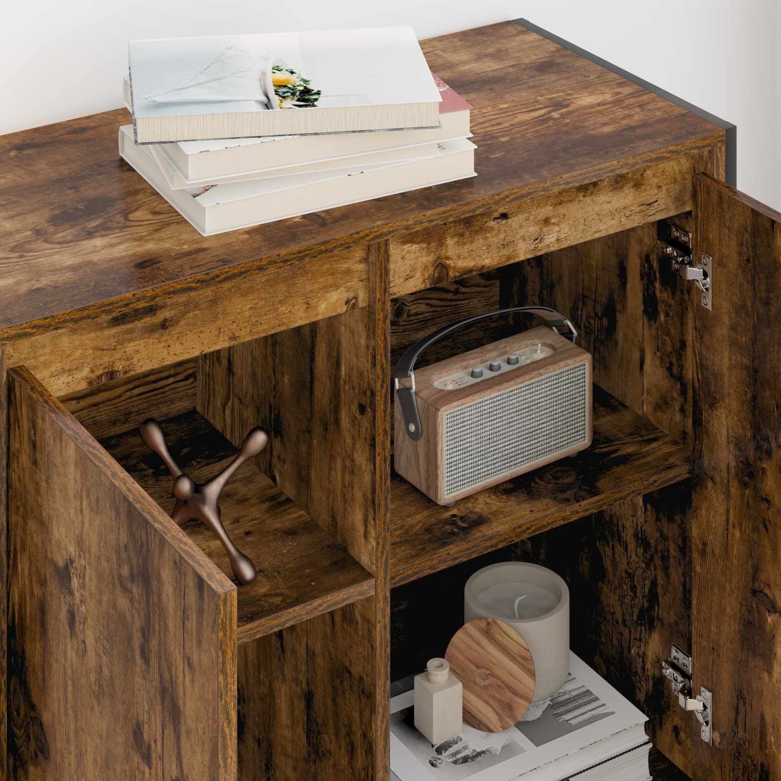 Armario auxiliar Roble Humo 79 x 36 x 75 cm