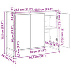 Armario auxiliar Gris Sonoma 96,5 x 30 x 75 cm