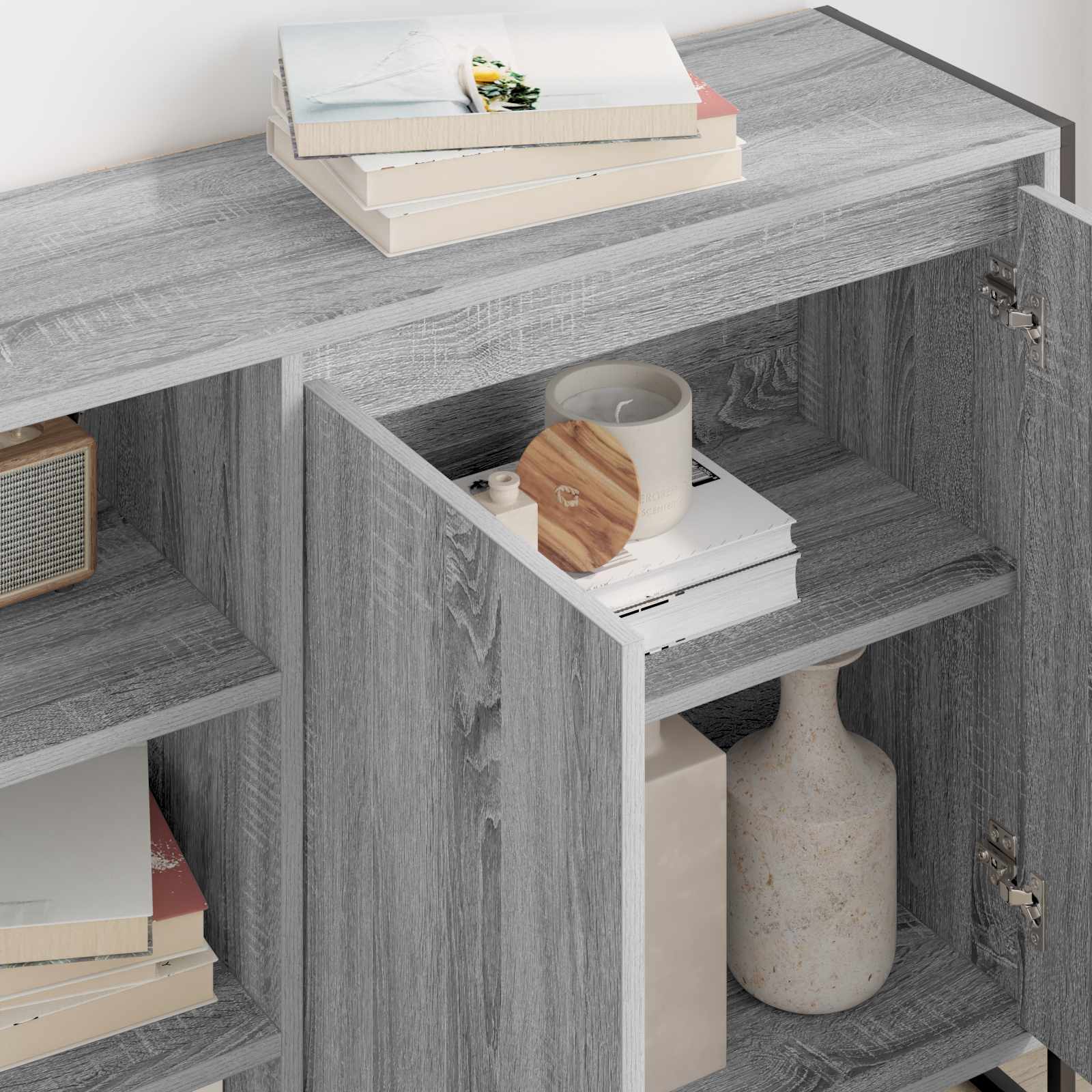 Armario auxiliar Gris Sonoma 96.5 x 30 x 75 cm