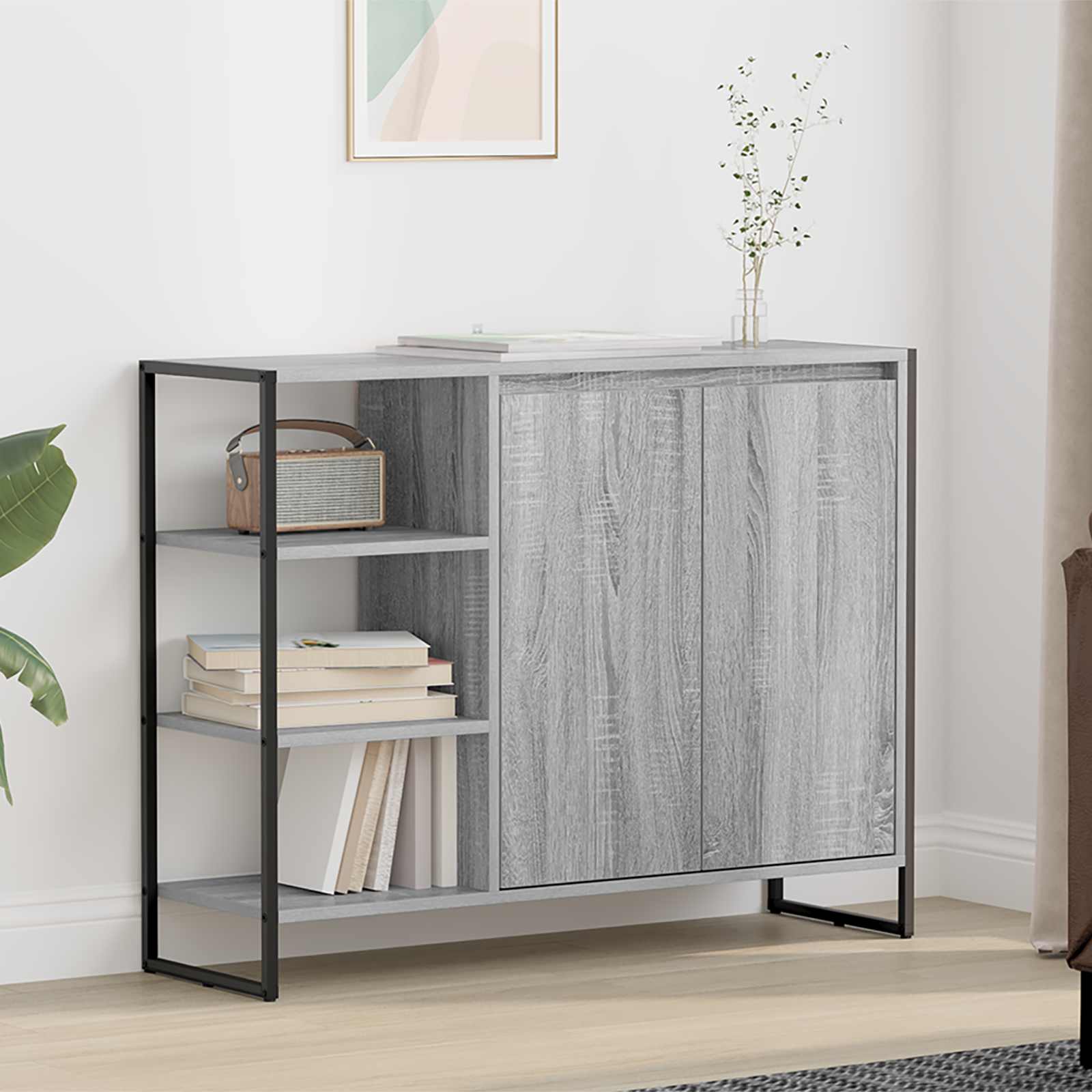 Armario auxiliar Gris Sonoma 96.5 x 30 x 75 cm