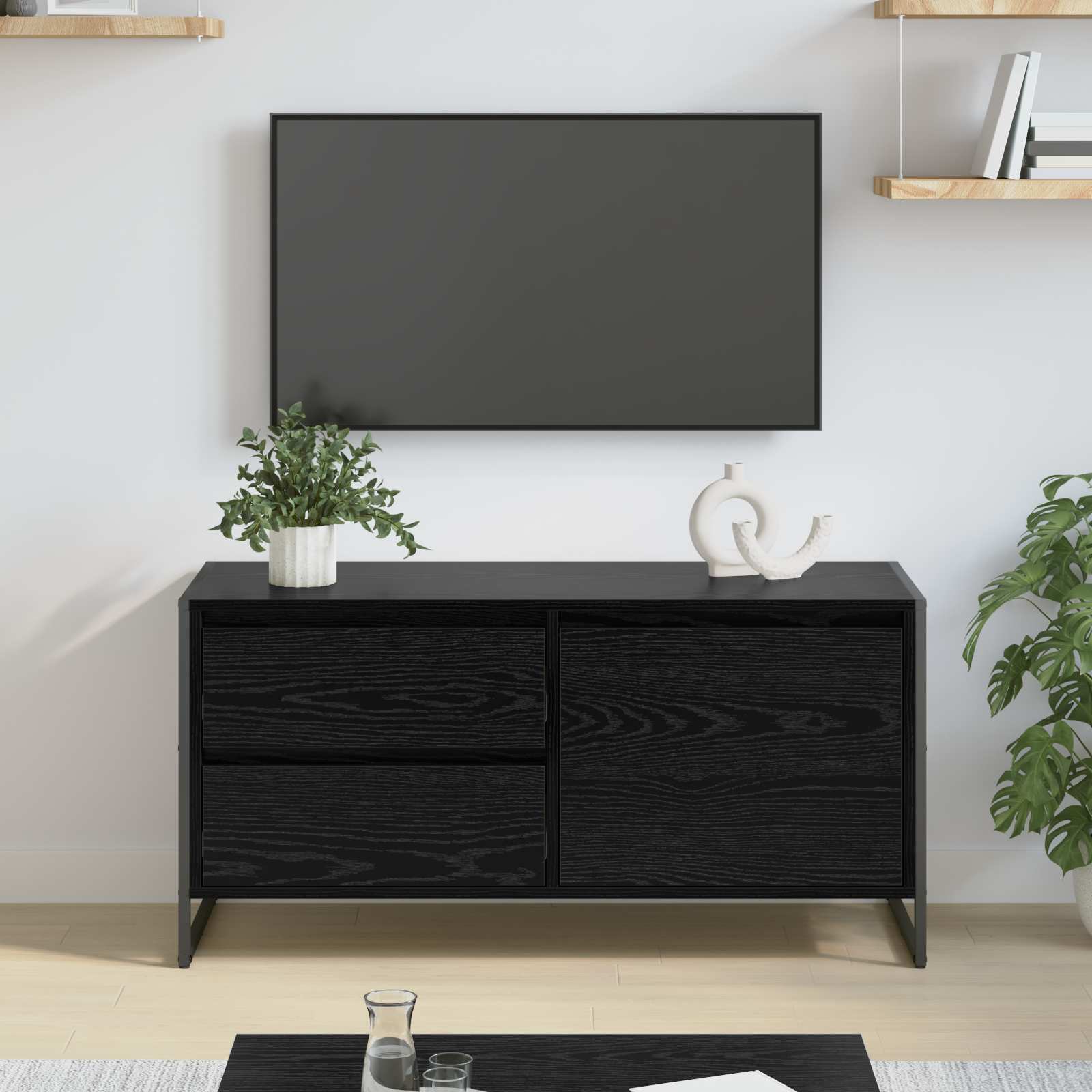 Gabinete de TV con cajón Gris Sonoma 100 x 36 x 49.5 cm