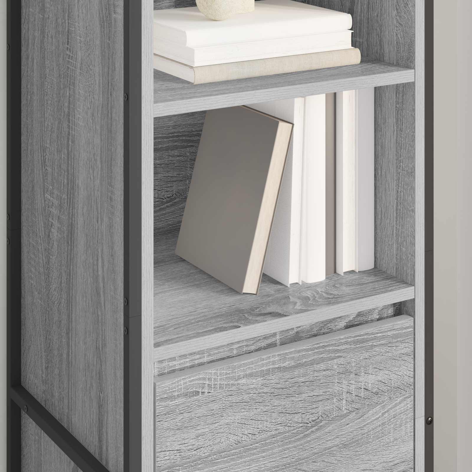 Estantería para libros con cajón Gris Sonoma 43 x 36 x 150.5 cm