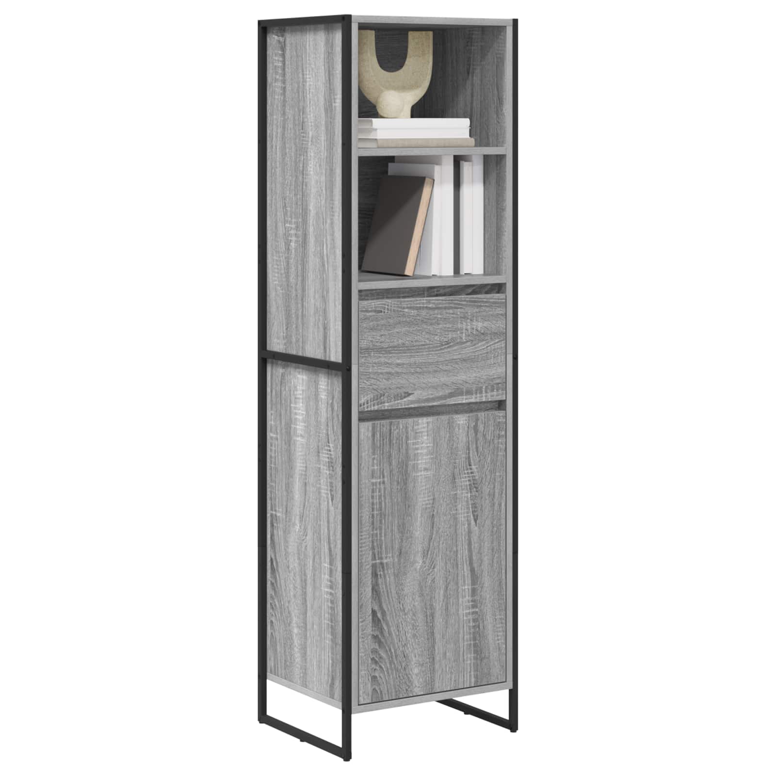 Estantería para libros con cajón Gris Sonoma 43 x 36 x 150.5 cm