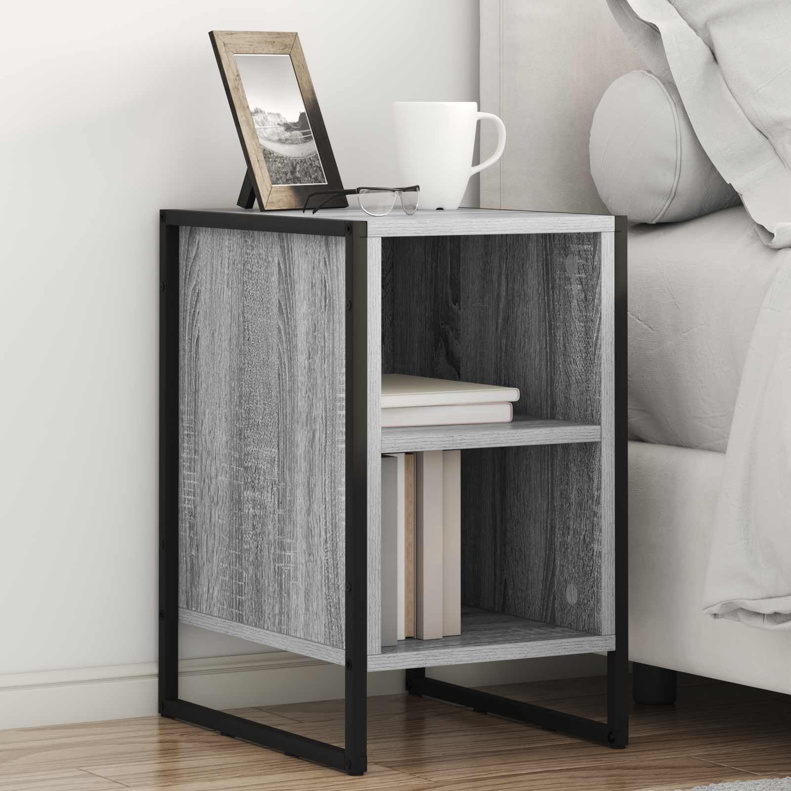 Mesa de Noche 2 pcs Gris Sonoma 39.5 x 30 x 50 cm