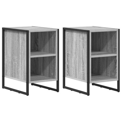 Nightstand 2 pcs Sonoma Grey 39.5 x 30 x 50 cm