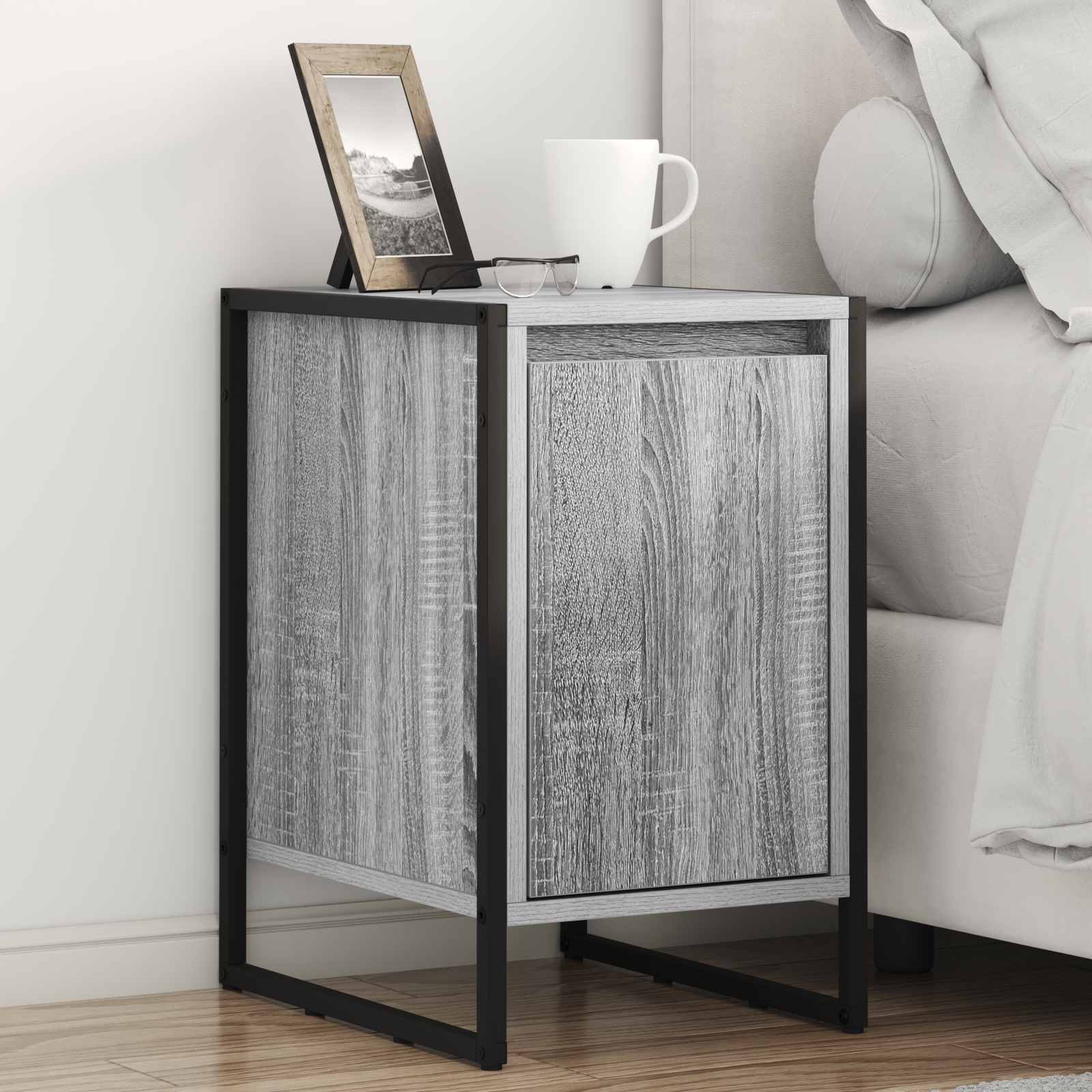 Mesa de Noche 2 pcs Gris Sonoma 39,5 x 30 x 50 cm