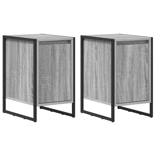 Nightstand 2 pcs Sonoma Grey 39.5 x 30 x 50 cm