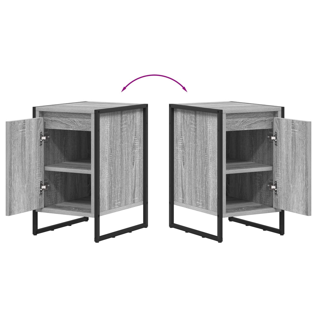 Mesa de Noche 2 pcs Gris Sonoma 39,5 x 30 x 50 cm