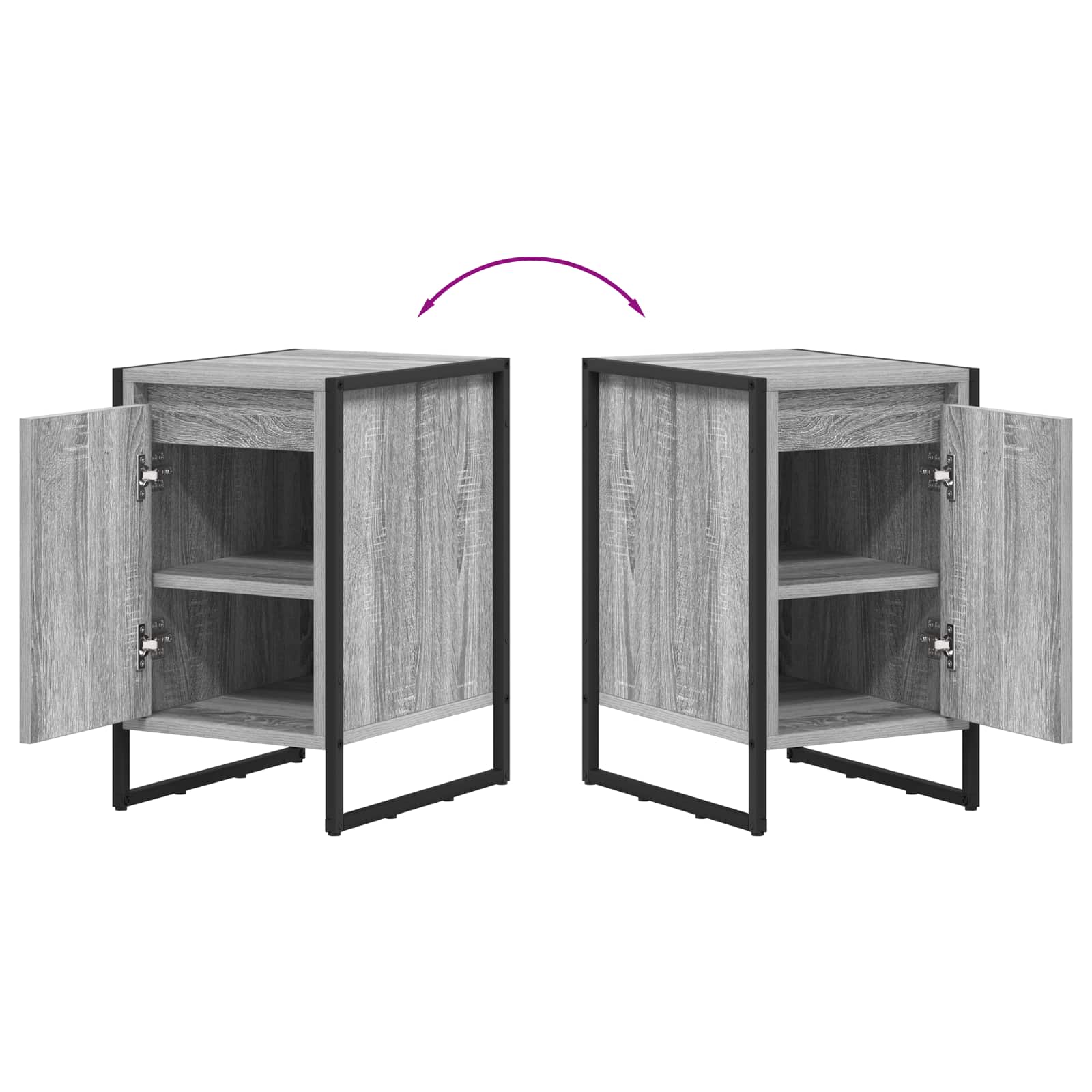 Mesa de Noche 2 pcs Gris Sonoma 39,5 x 30 x 50 cm