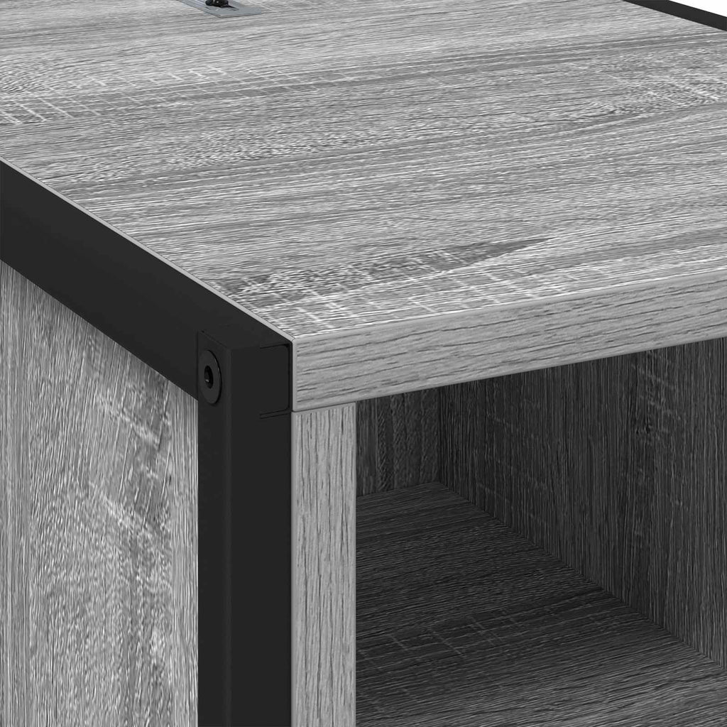 Mesa de Noche con cajón 2 pcs Gris Sonoma 39,5 x 30 x 50 cm