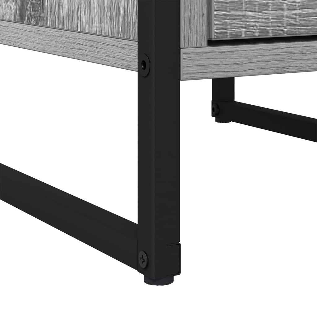 Mesa de Noche con cajón 2 pcs Gris Sonoma 39,5 x 30 x 50 cm