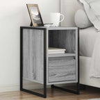 Mesa de Noche con cajón 2 pcs Gris Sonoma 39,5 x 30 x 50 cm