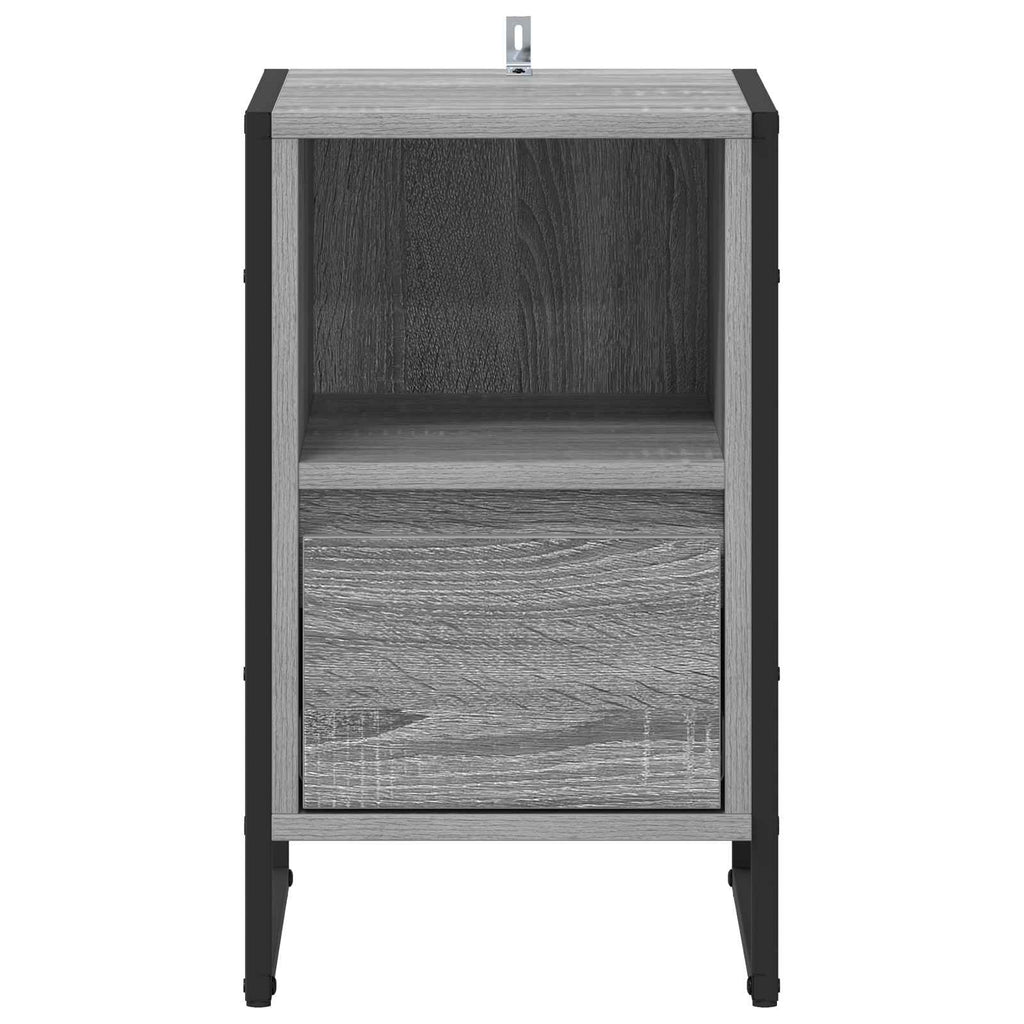 Mesa de Noche con cajón 2 pcs Gris Sonoma 39,5 x 30 x 50 cm