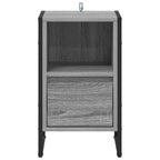 Mesa de Noche con cajón 2 pcs Gris Sonoma 39,5 x 30 x 50 cm