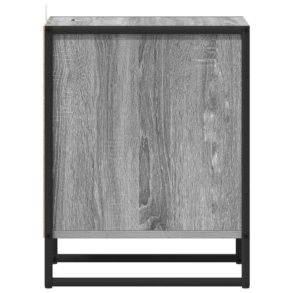 Mesa de Noche con cajón 2 pcs Gris Sonoma 39,5 x 30 x 50 cm