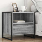 Mesa de Noche con cajón 2 pcs Gris Sonoma 50 x 39,5 x 50 cm