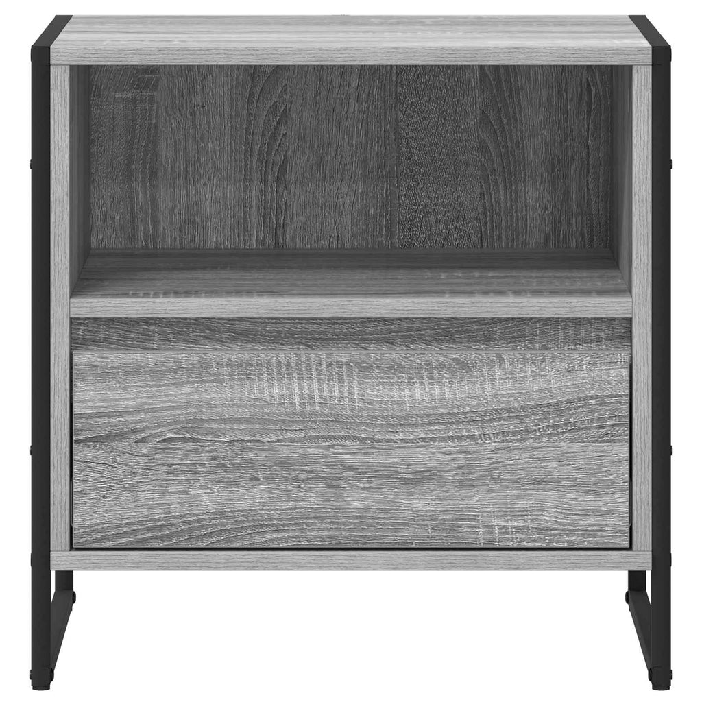 Mesa de Noche con cajón 2 pcs Gris Sonoma 50 x 39,5 x 50 cm