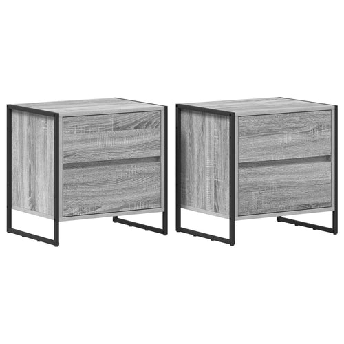 Nightstand with drawer 2 pcs Sonoma Gray 50 x 39.5 x 50 cm