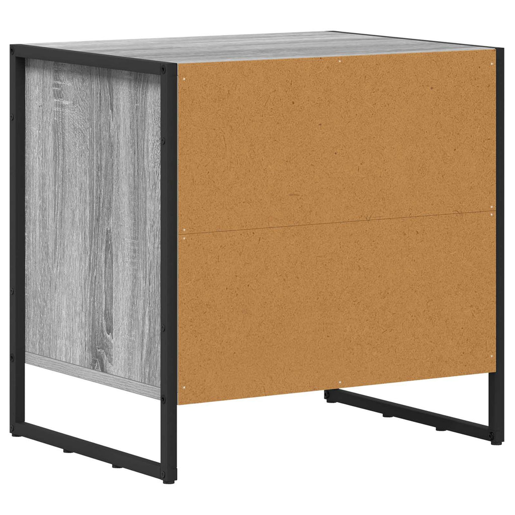Mesa de Noche con cajón 2 pcs Gris Sonoma 50 x 39.5 x 50 cm